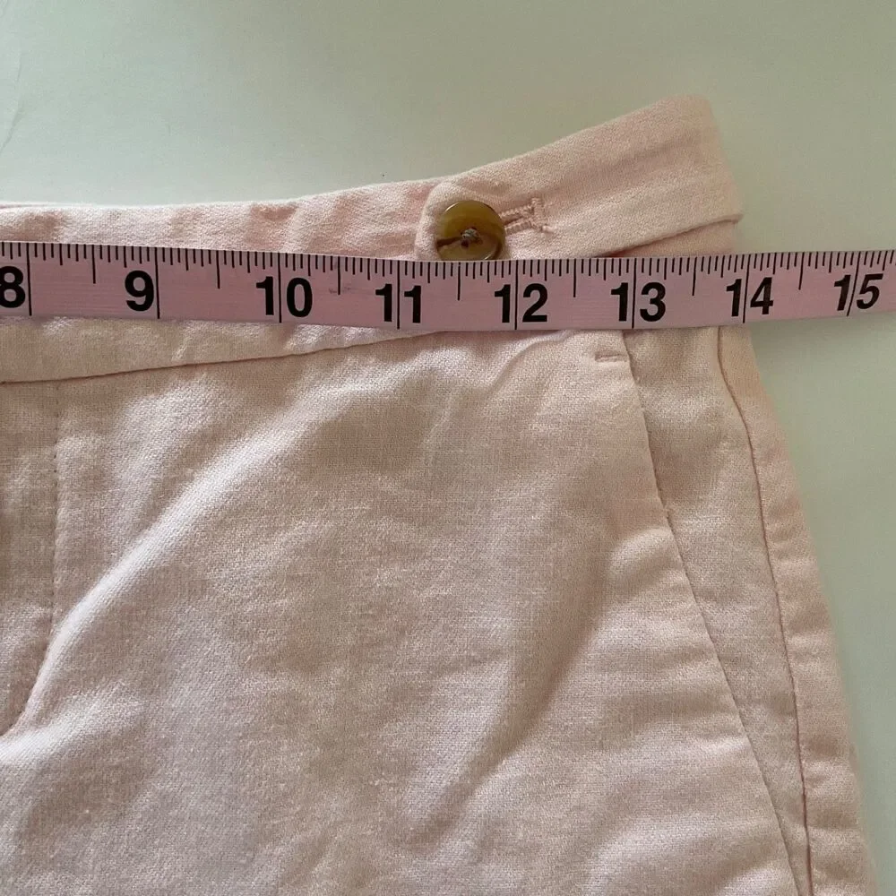 Banana Republic Avery Peach Linen Blend Tailored Ankle Pants 00 Petite Office